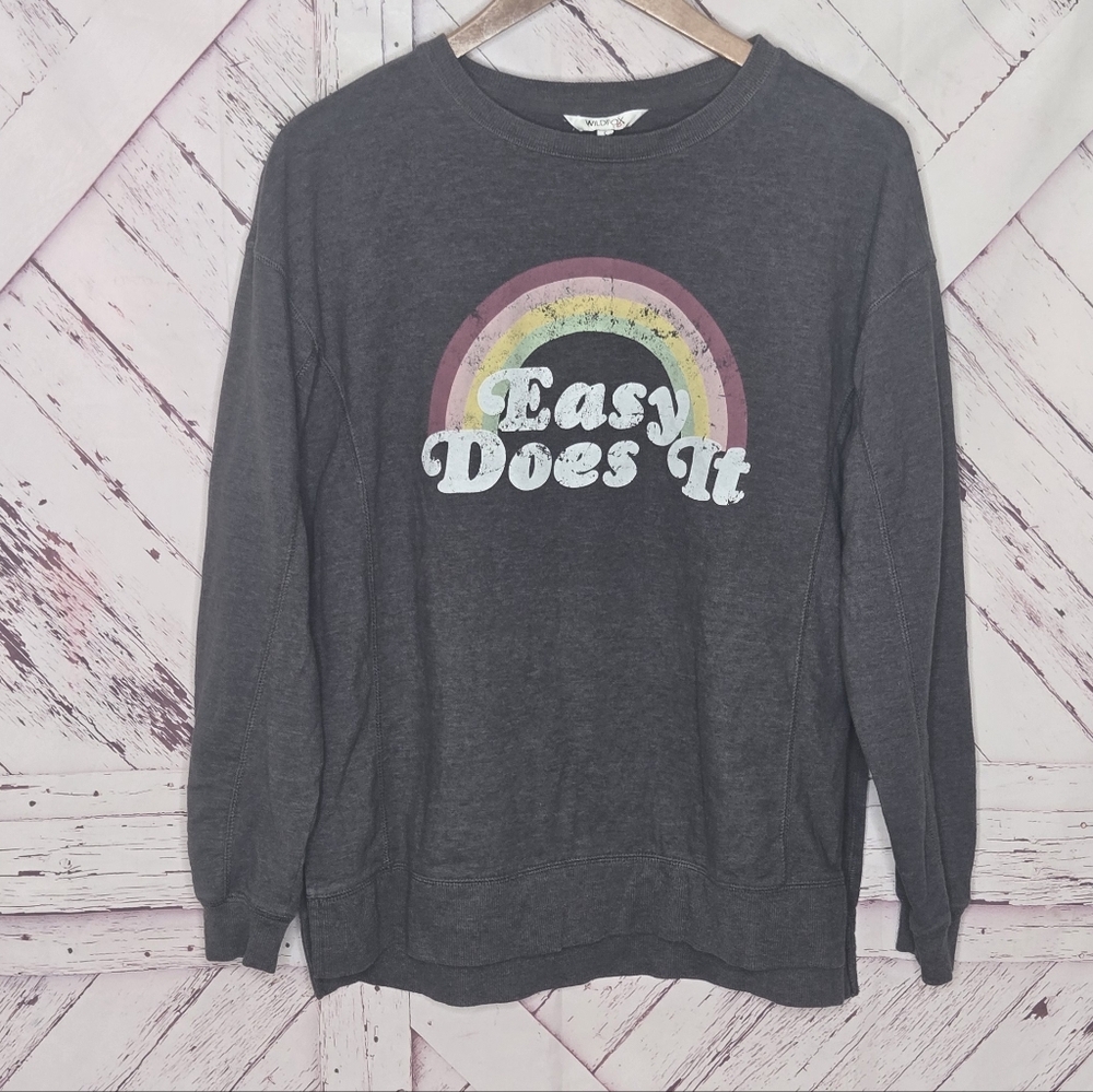 Wildfox Easy Does It Pullover Rainbow Sweatshirt - image 1